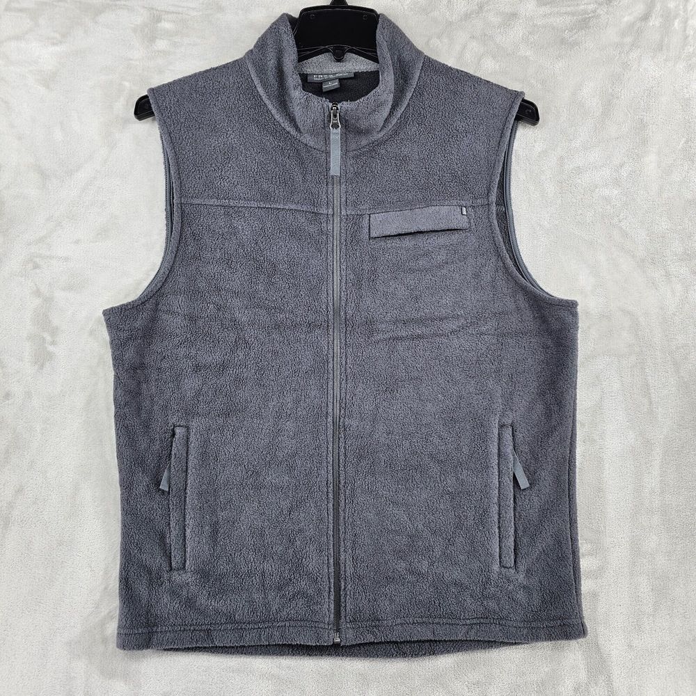 free fly Apparel‎ mens Medium bamboo Blend polar fleece vest full zip Gray Soft